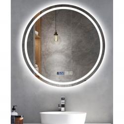ΣΤΡΟΓΓΥΛΟΣ ΚΑΘΡΕΠΤΗΣ ΜΠΑΝΙΟΥ TOUCH LED KAI ΘΕΡΜΕΝΟΜΕΝΟΣ 80x80cm 808001
