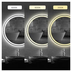 ΣΤΡΟΓΓΥΛΟΣ ΚΑΘΡΕΠΤΗΣ ΜΠΑΝΙΟΥ TOUCH LED KAI ΘΕΡΜΕΝΟΜΕΝΟΣ 80x80cm 808001