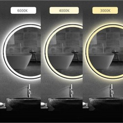 ΣΤΡΟΓΓΥΛΟΣ ΚΑΘΡΕΠΤΗΣ ΜΠΑΝΙΟΥ TOUCH LED KAI ΘΕΡΜΕΝΟΜΕΝΟΣ 80x80cm 808001