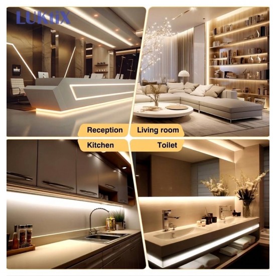 LUKtiX LK-UK10M4 COB LED ΤΑΙΝΙΑ 24V 8MM 320D 12W/M 4000K 900 LUMENS - 10M