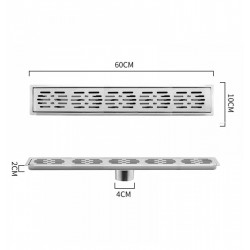 ΑΝΟΞΕΙΔΩΤΗ ΣΧΑΡΑ ΔΑΠΕΔΟΥ - ΚΑΝΑΛΙ ΝΤΟΥΖΙΕΡΑΣ ΜΕ ΜΕΓΕΘΟΣ 60x10εκ - ΑΣΗΜΙ
