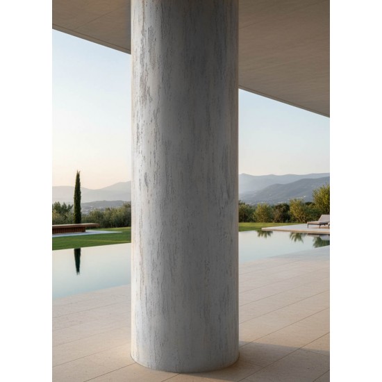3D ΠΑΝΕΛ ΕΥΚΑΜΠΤΗΣ ΠΕΤΡΑΣ 104040 TRAVERTINE 60x120cm - LIGHT GREY