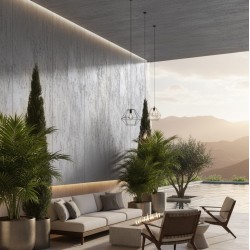 3D ΠΑΝΕΛ ΕΥΚΑΜΠΤΗΣ ΠΕΤΡΑΣ 104040 TRAVERTINE 60x120cm - LIGHT GREY