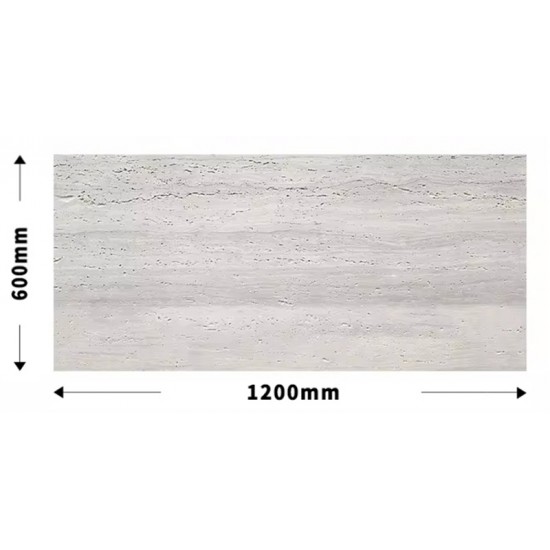3D ΠΑΝΕΛ ΕΥΚΑΜΠΤΗΣ ΠΕΤΡΑΣ 104040 TRAVERTINE 60x120cm - LIGHT GREY