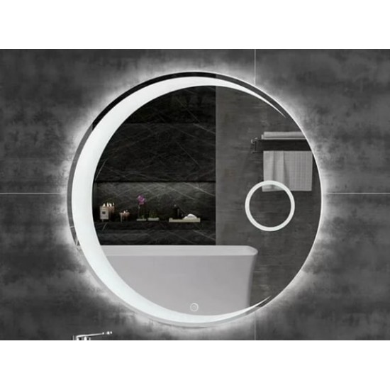 ΣΤΡΟΓΓΥΛΟΣ ΜΟΝΤΕΡΝΟΣ ΚΑΘΡΕΠΤΗΣ ΤΟΙΧΟΥ ΜΕ LED ΦΩΤΙΣΜΟ 70x70cm 707003