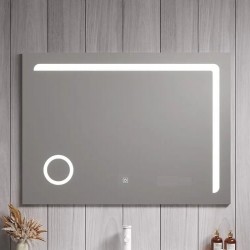 ΟΡΘΟΓΩΝΙΟΣ ΜΟΝΤΕΡΝΟΣ ΚΑΘΡΕΠΤΗΣ ΤΟΙΧΟΥ ΜΕ LED ΦΩΤΙΣΜΟ 80x60cm 806003