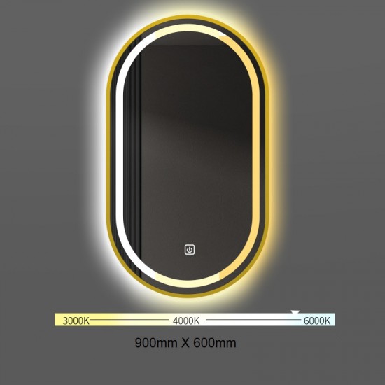 ΟΒΑΛ ΚΑΘΡΕΠΤΗΣ ΜΠΑΝΙΟΥ TOUCH LED 90x60cm 906001