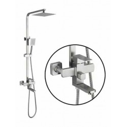 ADJUSTABLE SHOWER COLUMN WITH FAUCET POLY-302 (85-124cm) - SILVER